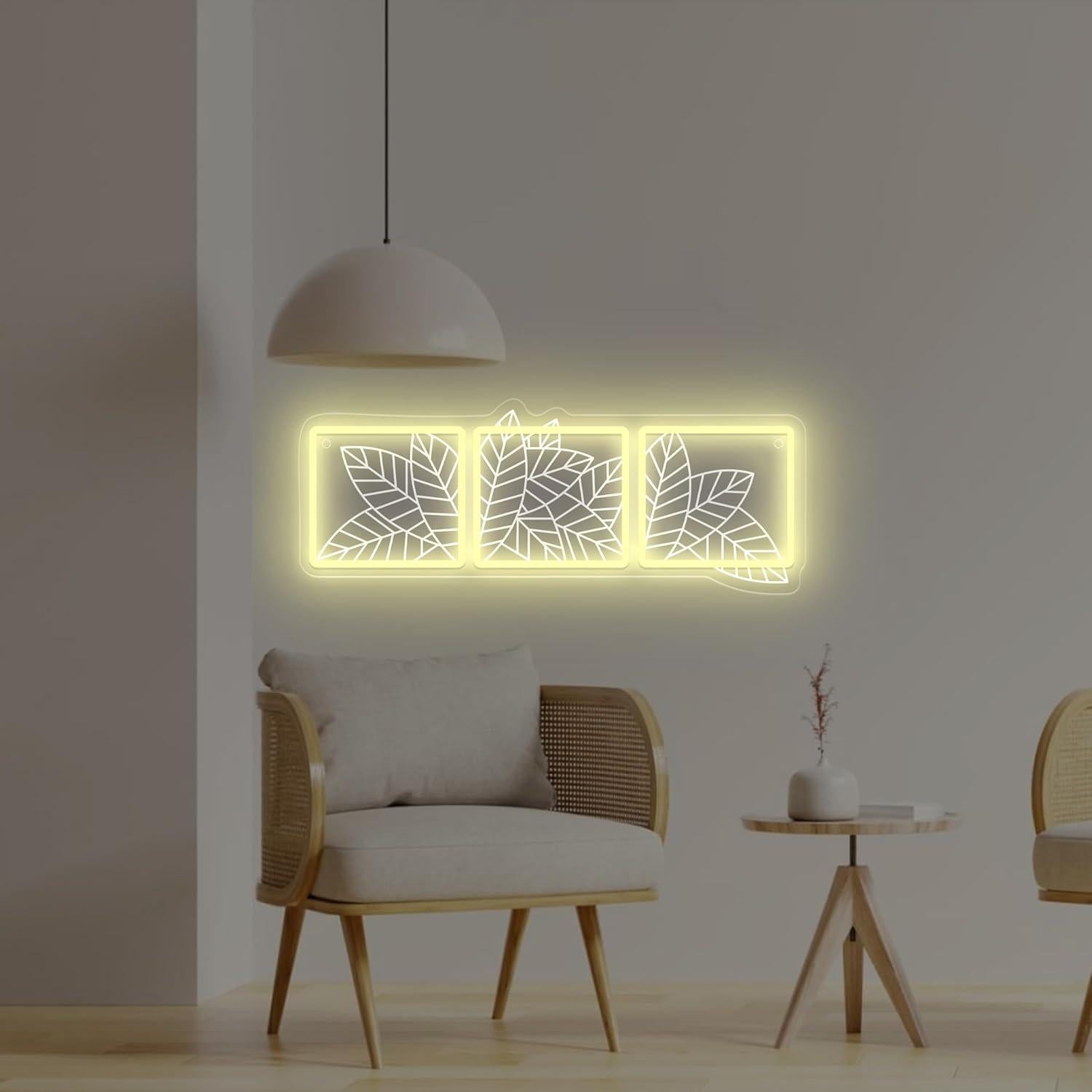 Luz de Neón Hoja de Macramé Artlast 43.7x16.9cm LED USB