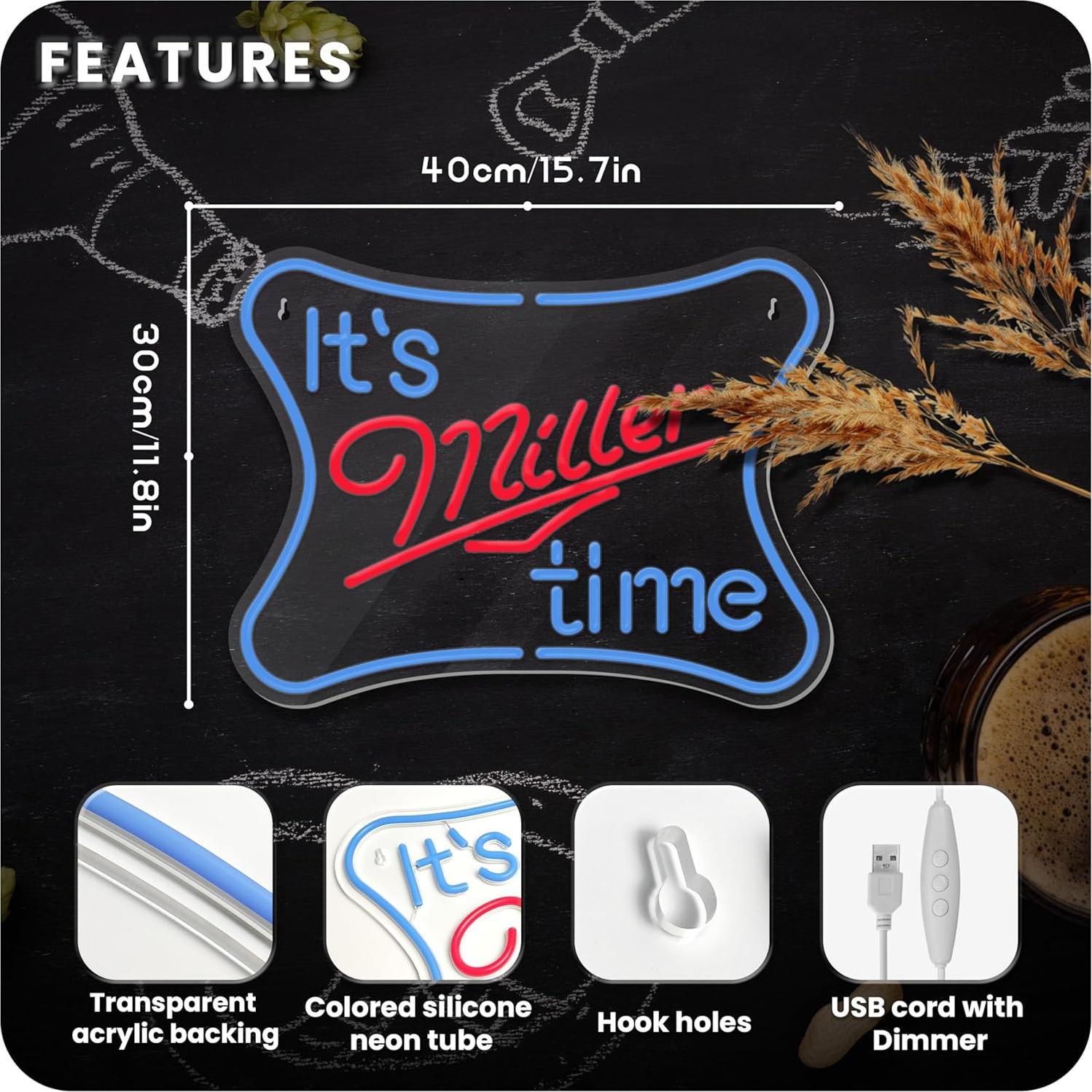 Cartel de Neón LED de Cerveza Dimmable 40x30 cm - MLSJ