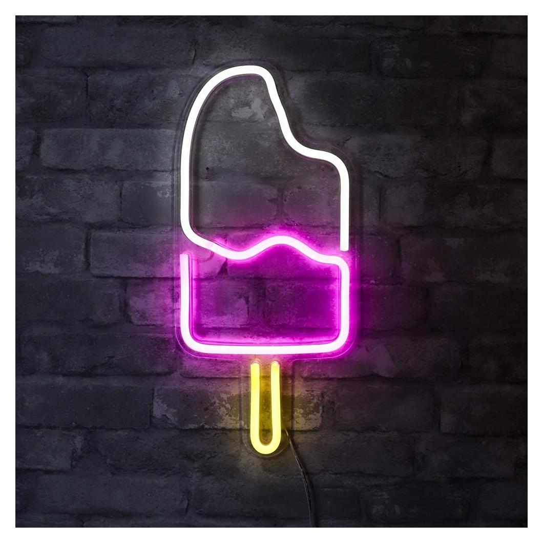 Letrero LED Neón Isaac Jacobs Helado 45.7x20.3 cm USB