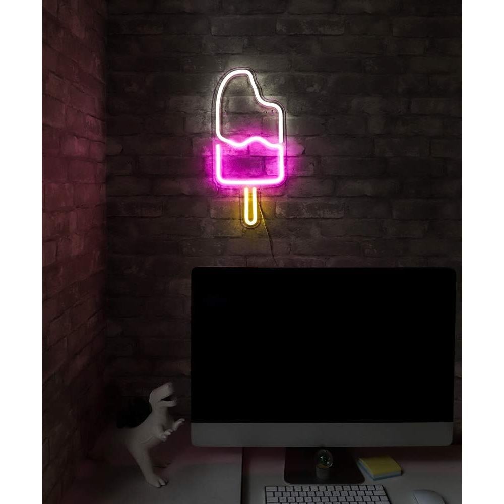 Letrero LED Neón Isaac Jacobs Helado 45.7x20.3 cm USB