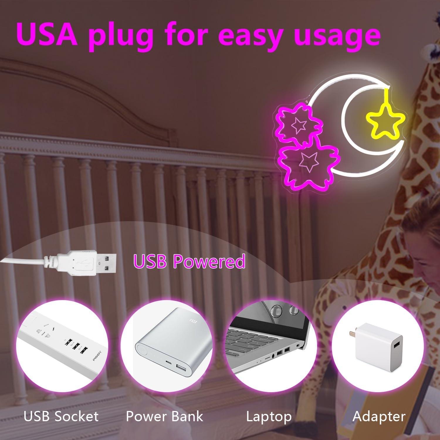 Luz Neon Decorativa Sakura Luna LED Regulable Dpaint