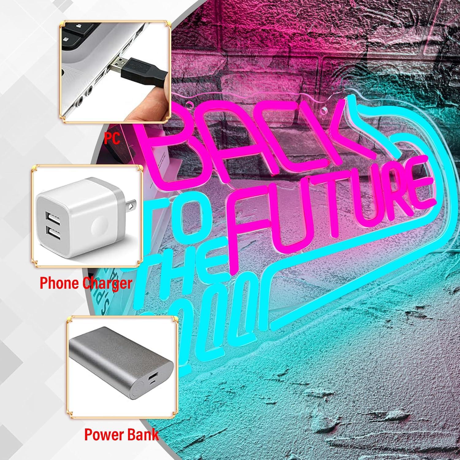 Luz de Neón Regreso al Futuro Ihrefk 39.1x25.9cm USB Regulable