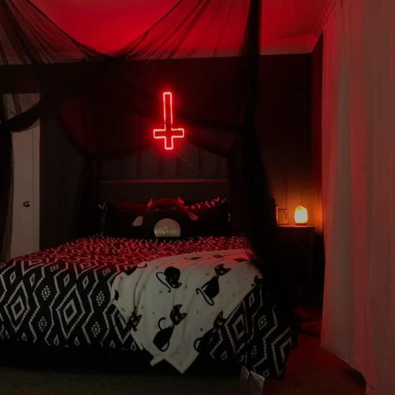 Luz de Neón Cruz de Jesús LED Roja 40.6x22.9 cm SHIDASIGN