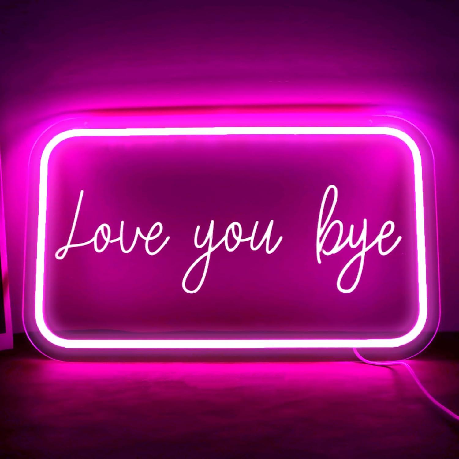 Señal de Neón LED qbanziou 'Te Amo Adiós' 40.89x24.64cm