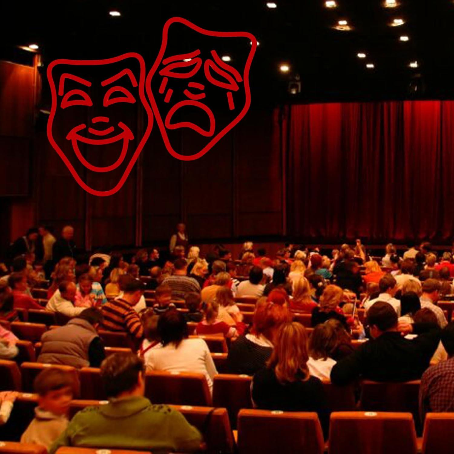 Luz de Neón LED Máscara de Teatro Roja - Decoración Cine