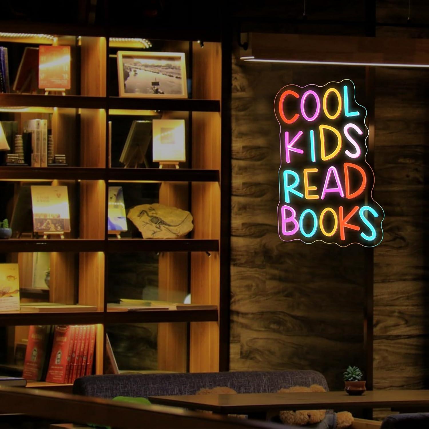 Señal de Neón Los Niños Geniales Leen Libros 36x27 cm