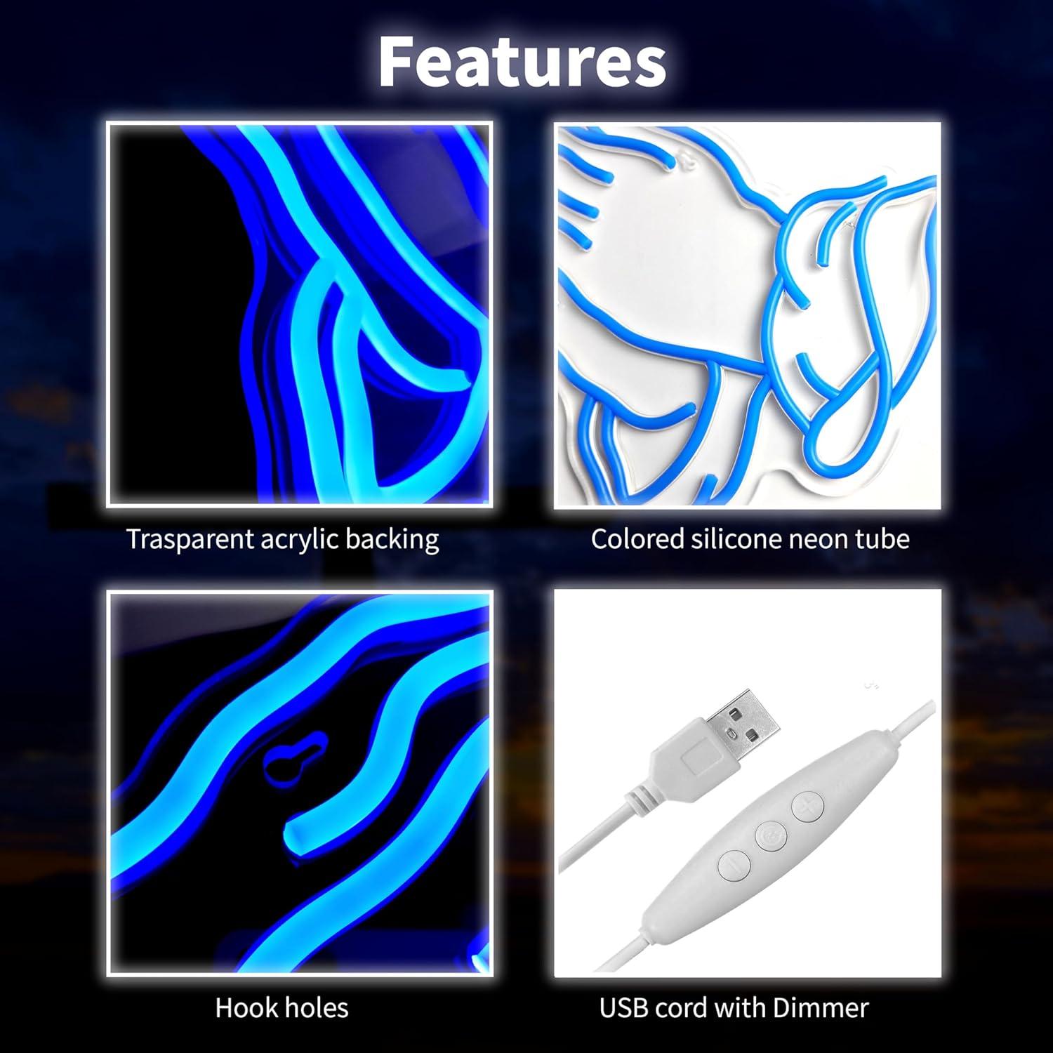 Luz de Neón Manos en Oración LED Regulable 35x27 cm JIARODEY