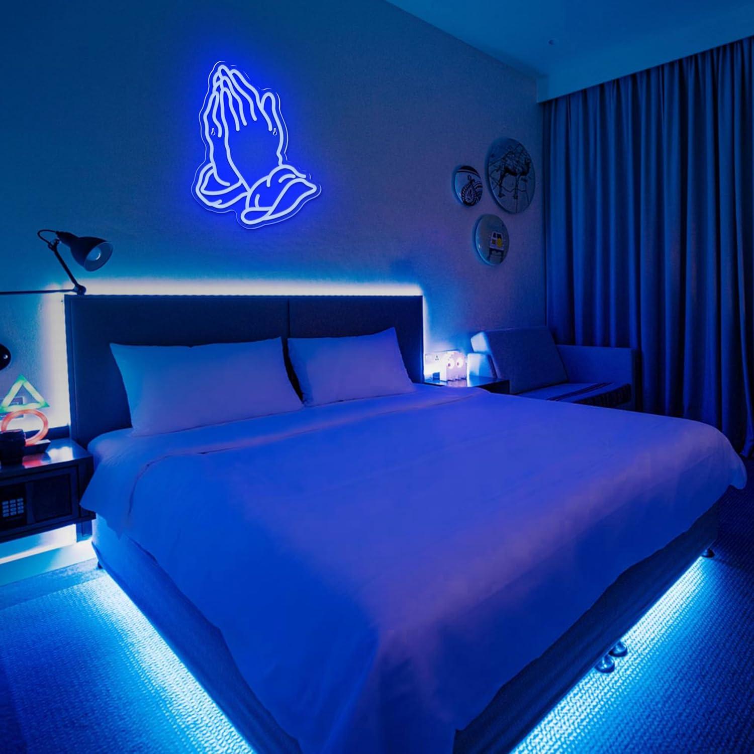 Luz de Neón Manos en Oración LED Regulable 35x27 cm JIARODEY