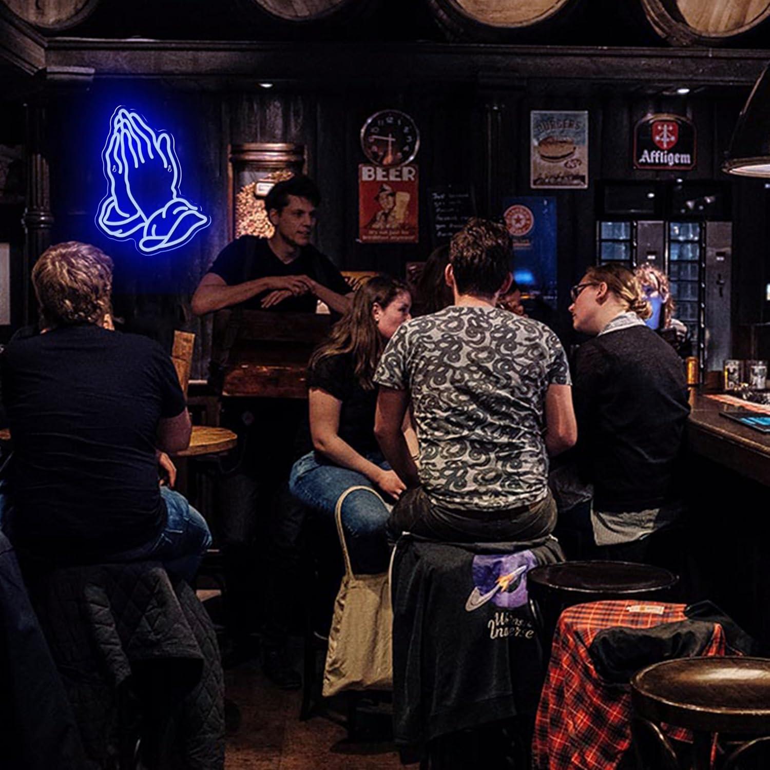 Luz de Neón Manos en Oración LED Regulable 35x27 cm JIARODEY