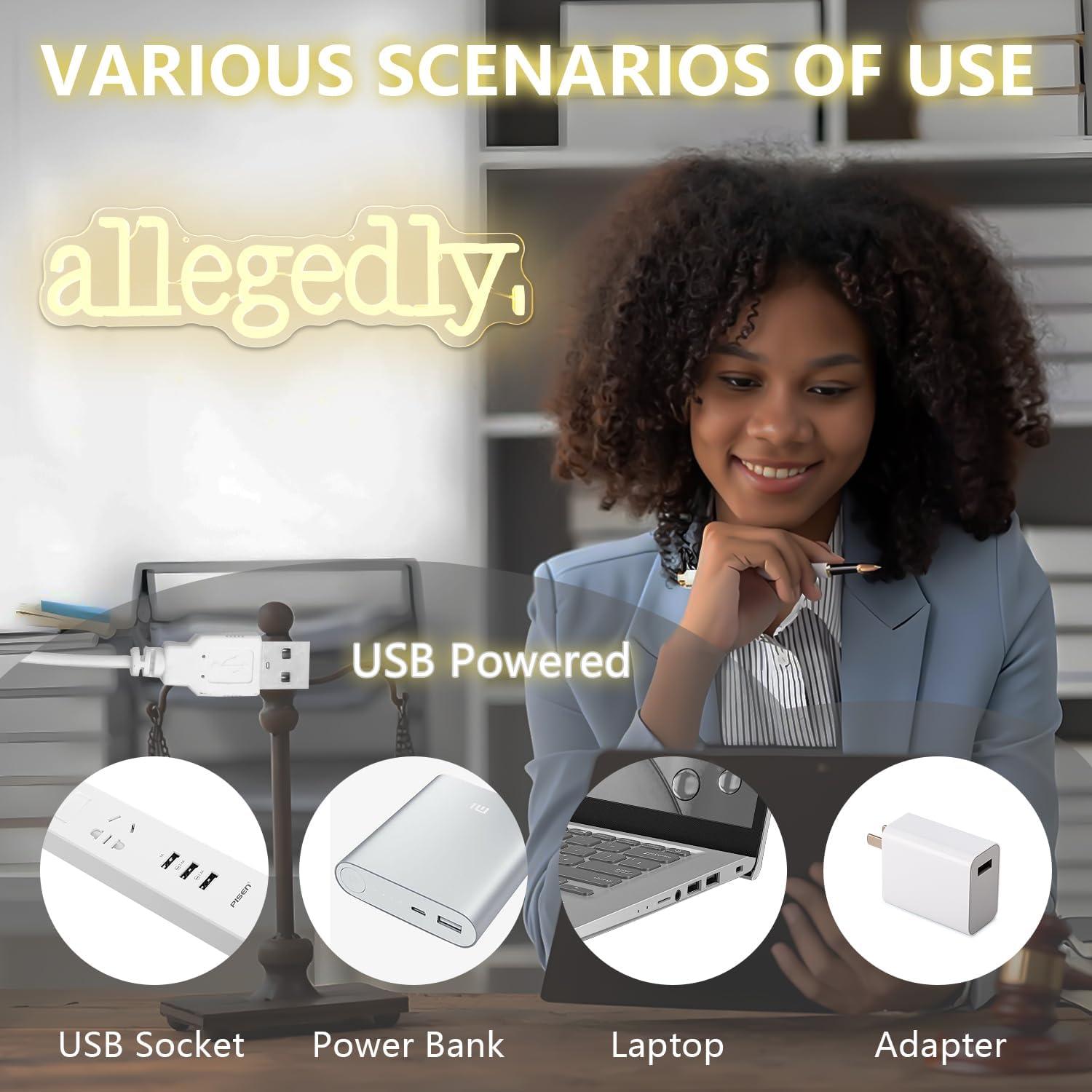 Cartel de Neón LED Jeanchrl para Estudiantes de Derecho 43.8x19.3cm