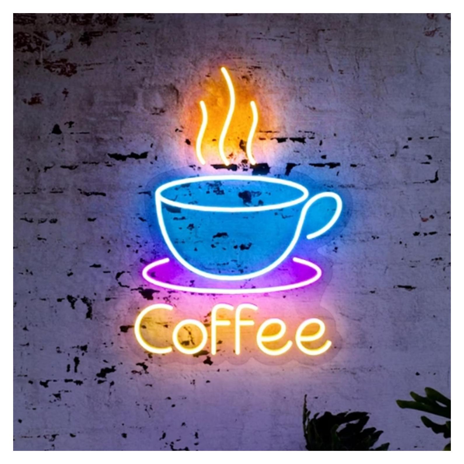 Luz de Neón Taza de Café LED HFHungkeong 37x28.5cm