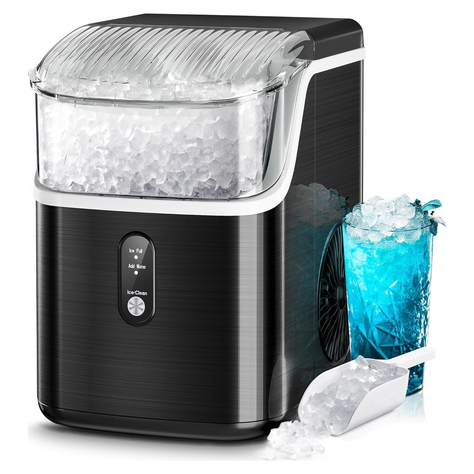 Máquina de Hielo Nugget Kismile Portátil 15.88 kg/día Autolimpiante