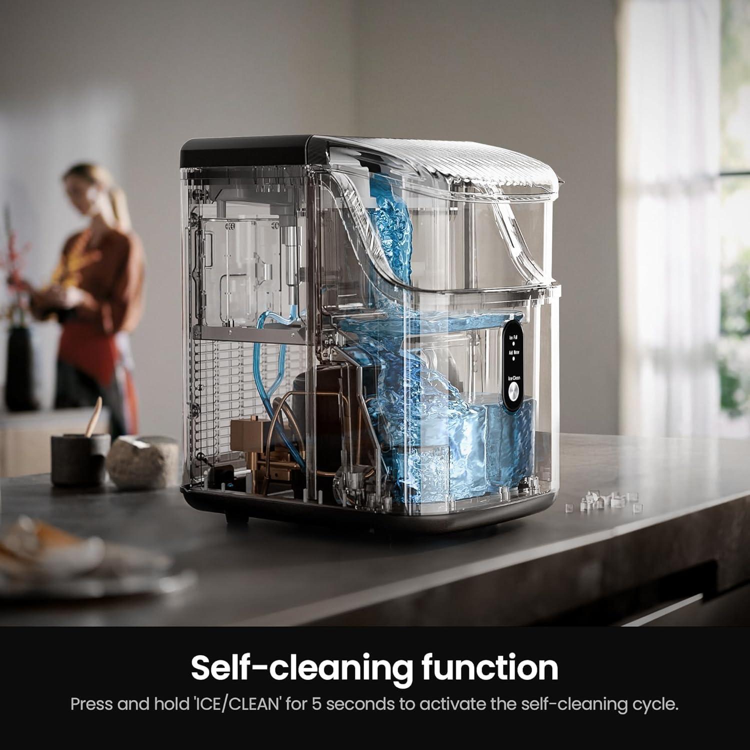 Máquina de Hielo Nugget Kismile Portátil 15.88 kg/día Autolimpiante