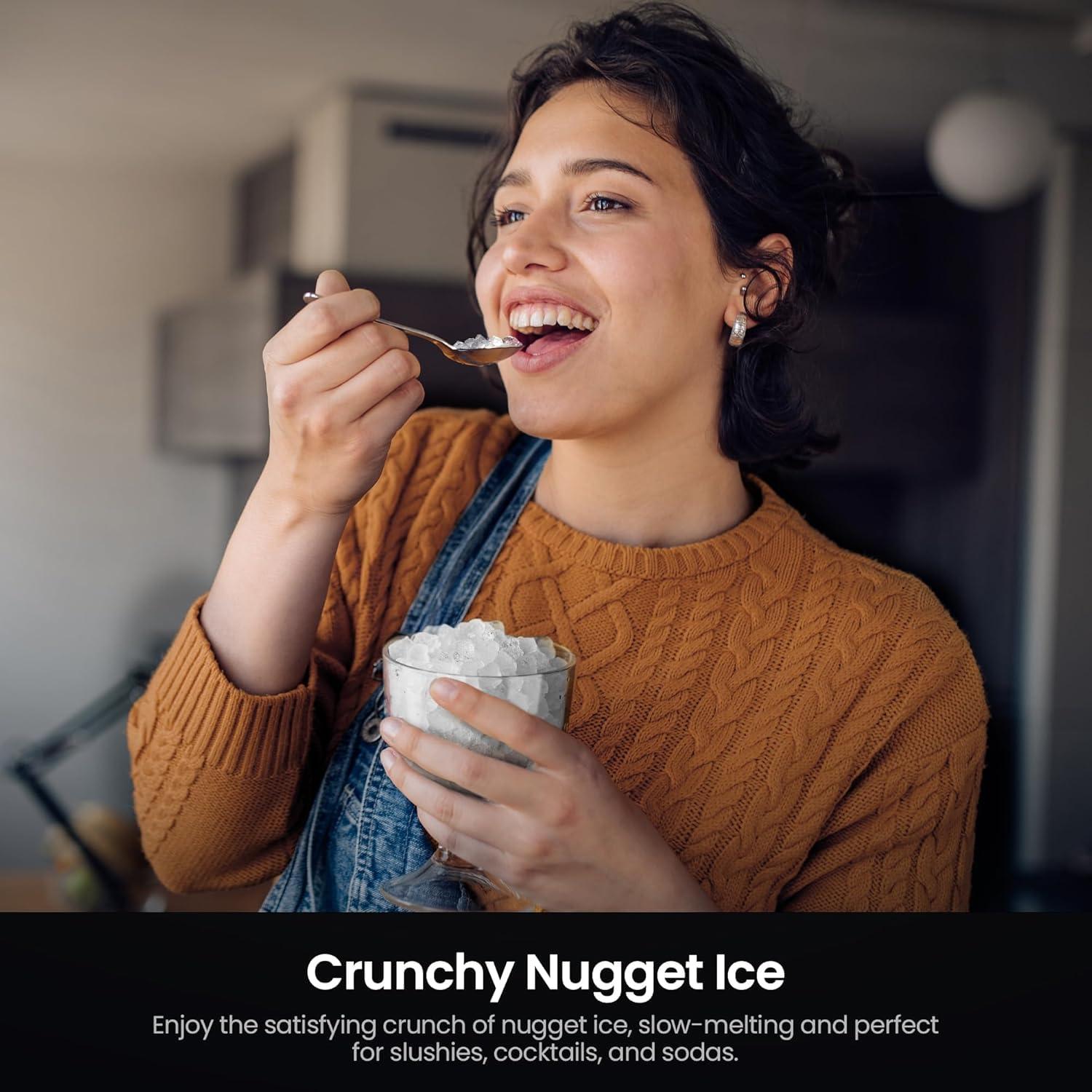 Máquina de Hielo Nugget Kismile Portátil 15.88 kg/día Autolimpiante