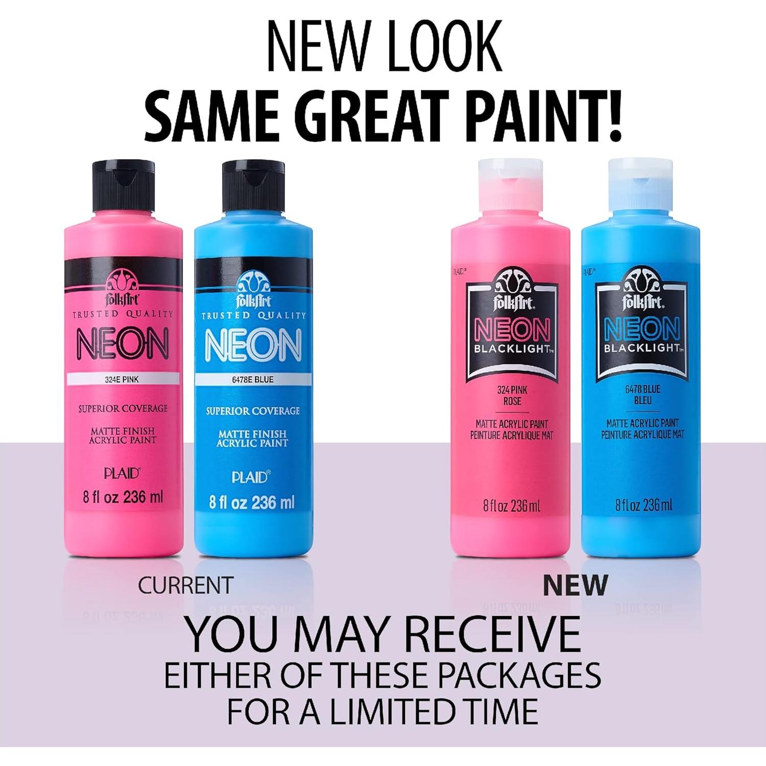 Pintura Acrílica Neón FolkArt 8 oz Púrpura Brilla en Oscuridad