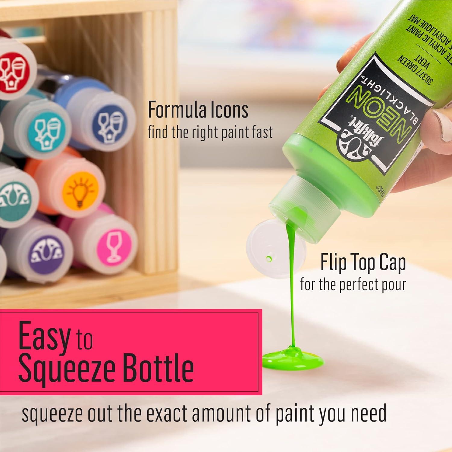 Pintura Acrílica Neón FolkArt 8 oz Púrpura Brilla en Oscuridad