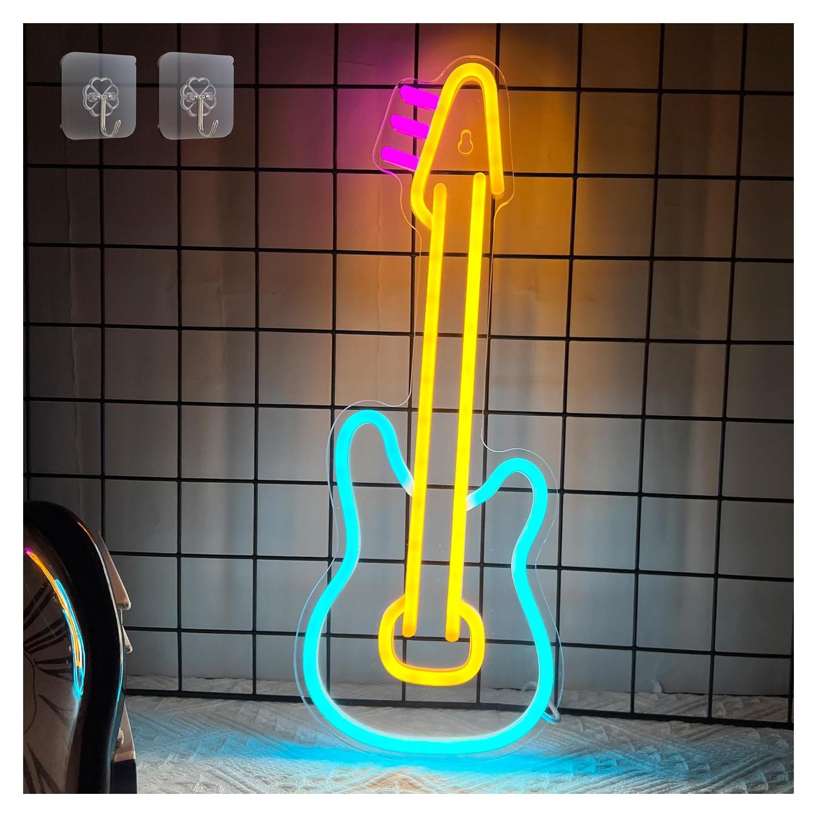 Luz de Neón Guitarra Attivolife LED USB 42.7x16 cm