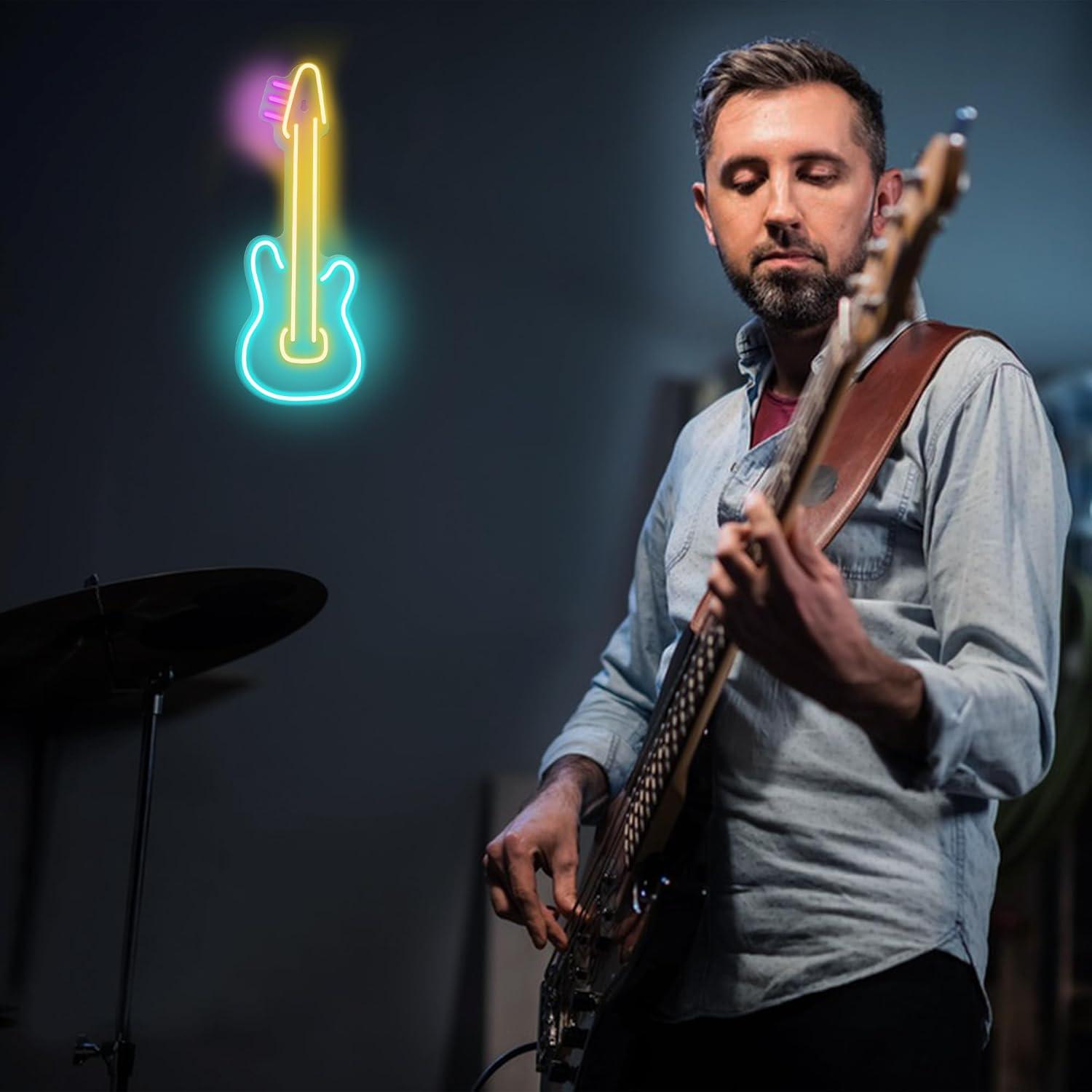 Luz de Neón Guitarra Attivolife LED USB 42.7x16 cm