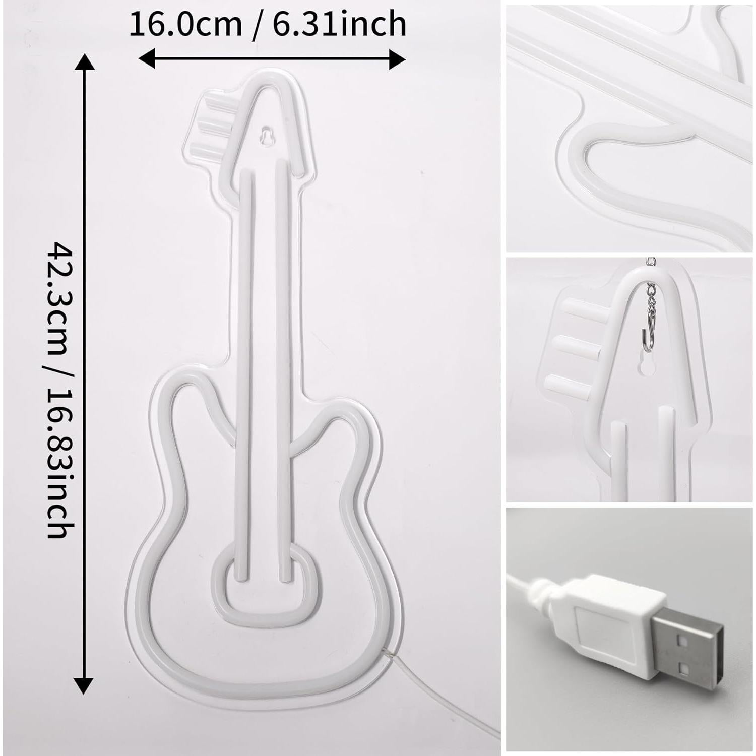 Luz de Neón Guitarra Attivolife LED USB 42.7x16 cm
