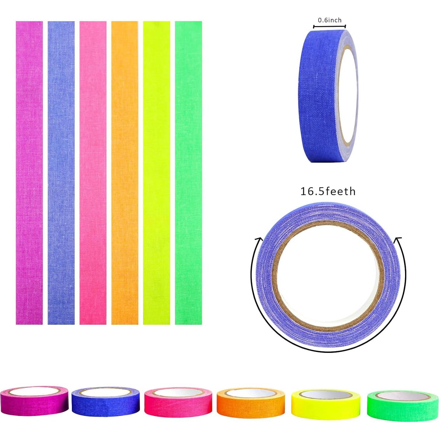 Cinta de Tela Gaffer Neón SIKEDEPRO 6 Colores 1.5 cm x 5 m