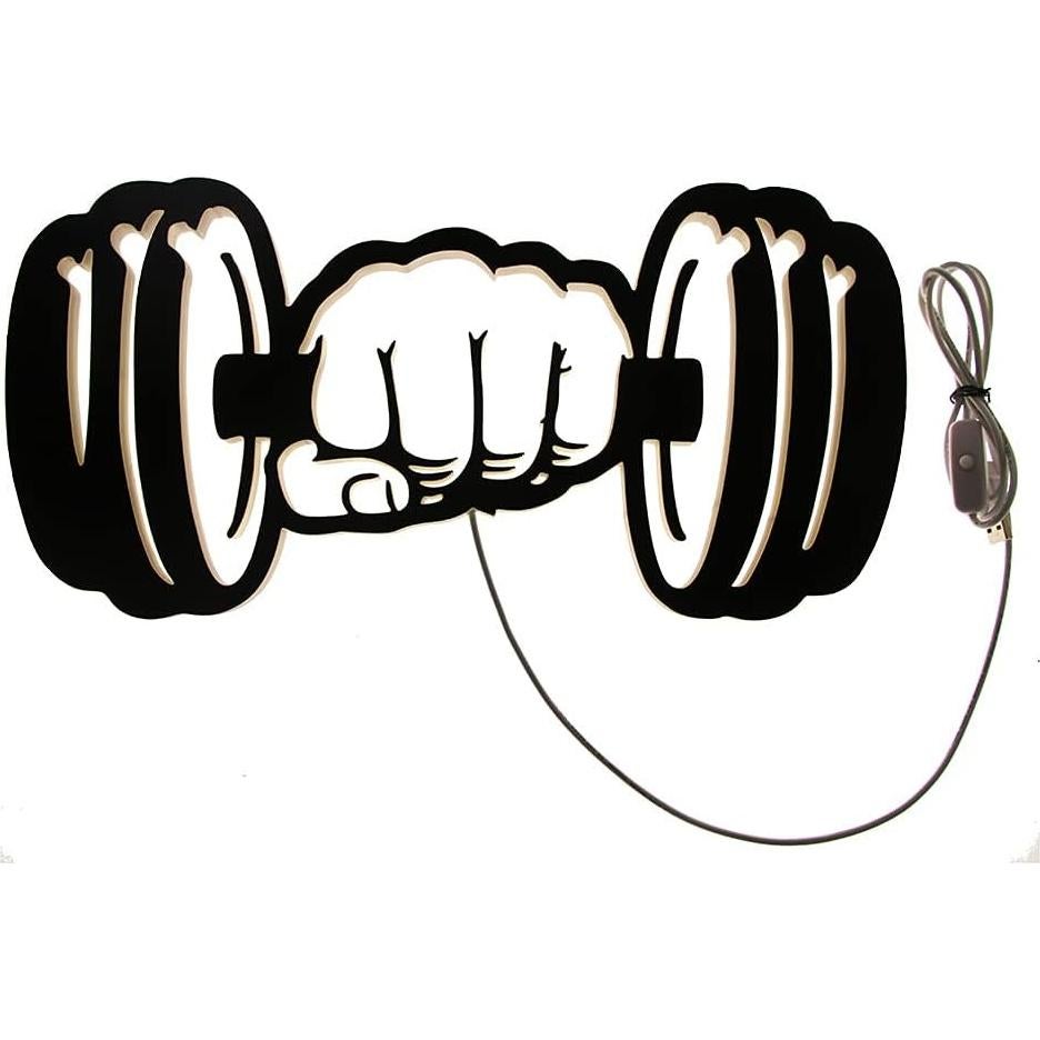 Luz de Pared LED Mancuernas Geek Alerts 41x21cm Decoración