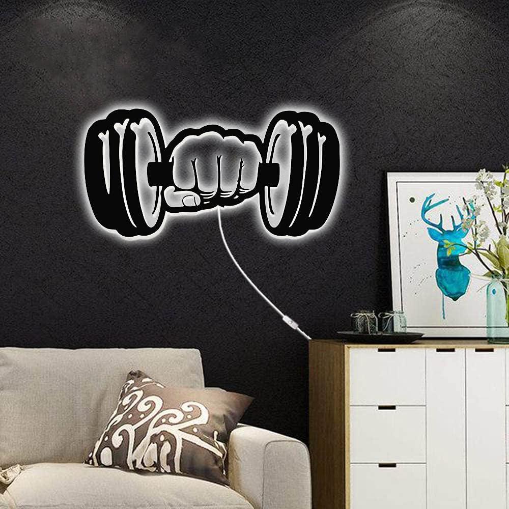 Luz de Pared LED Mancuernas Geek Alerts 41x21cm Decoración