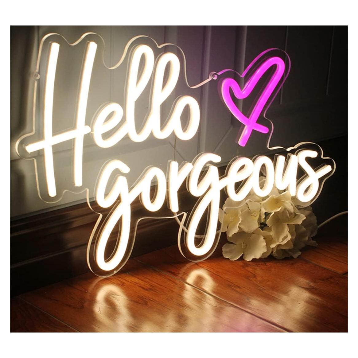 Luz de Neón LED Hola Preciosa DAKABUKA 42x28cm Regulable