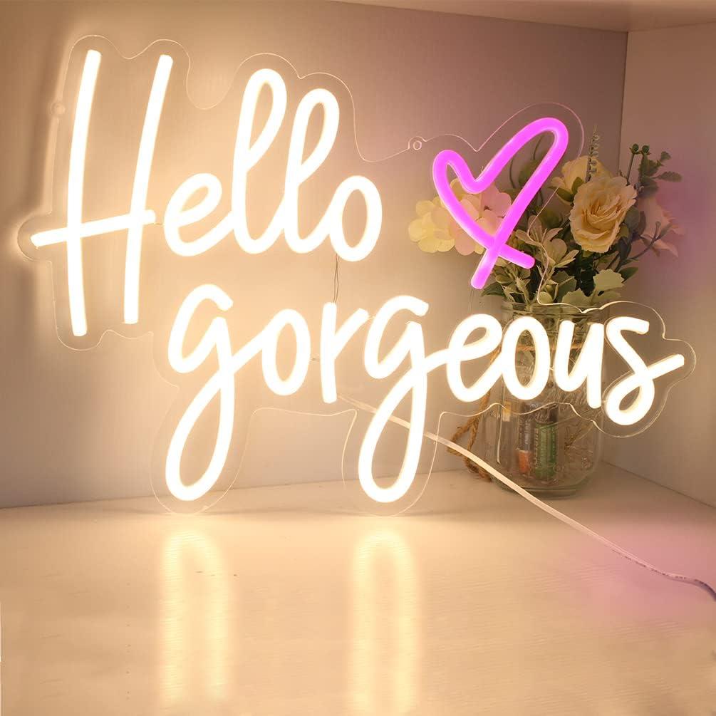 Luz de Neón LED Hola Preciosa DAKABUKA 42x28cm Regulable