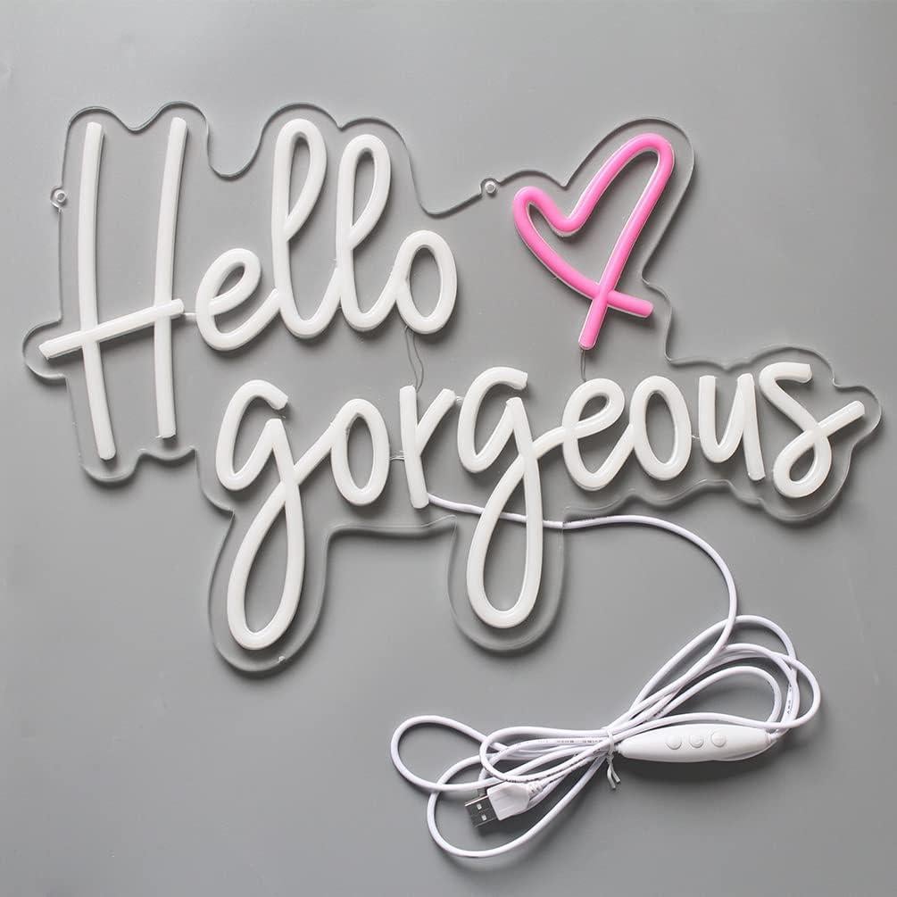 Luz de Neón LED Hola Preciosa DAKABUKA 42x28cm Regulable