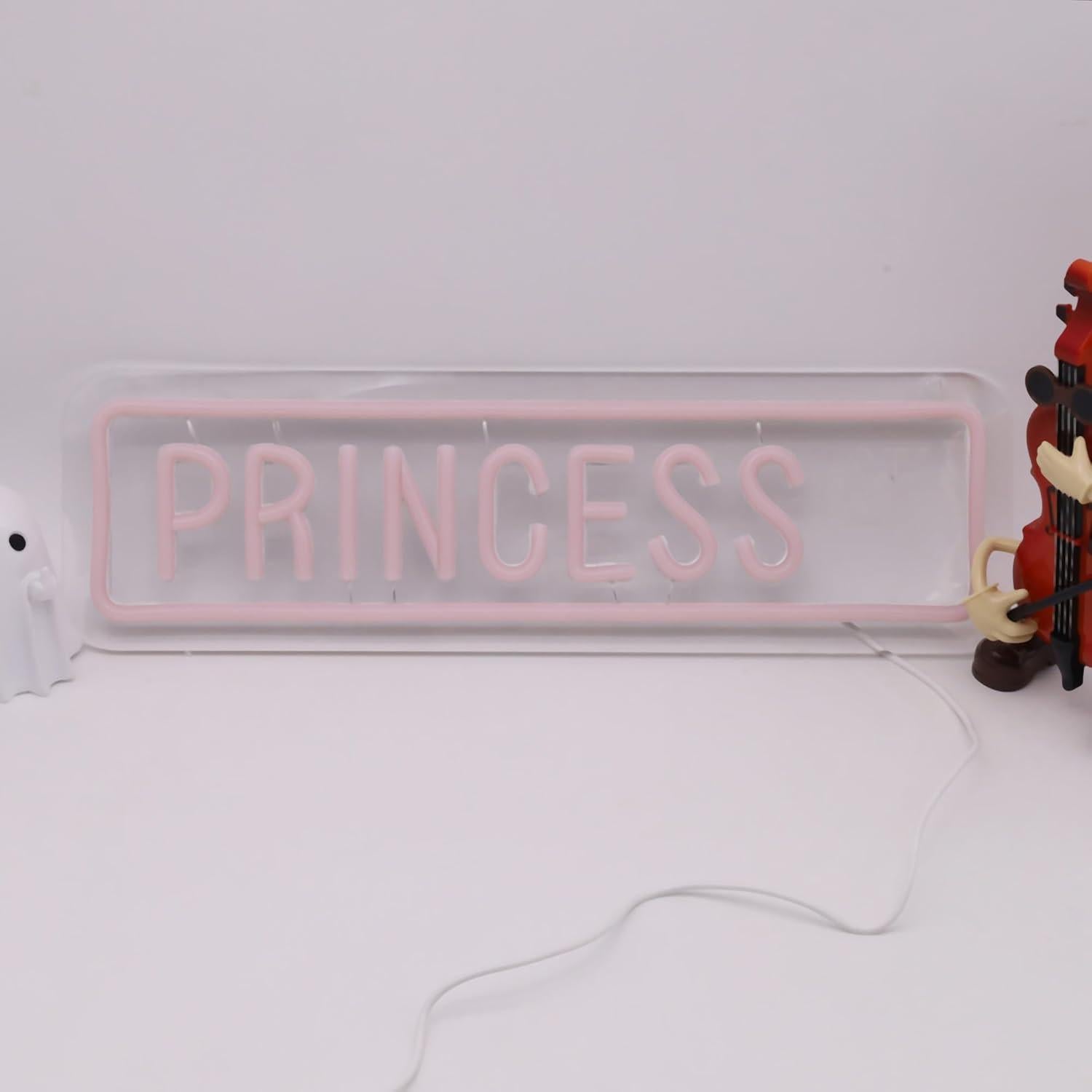 Letrero de Neón LED Rosa Princesa Street 40.6x11.9 cm