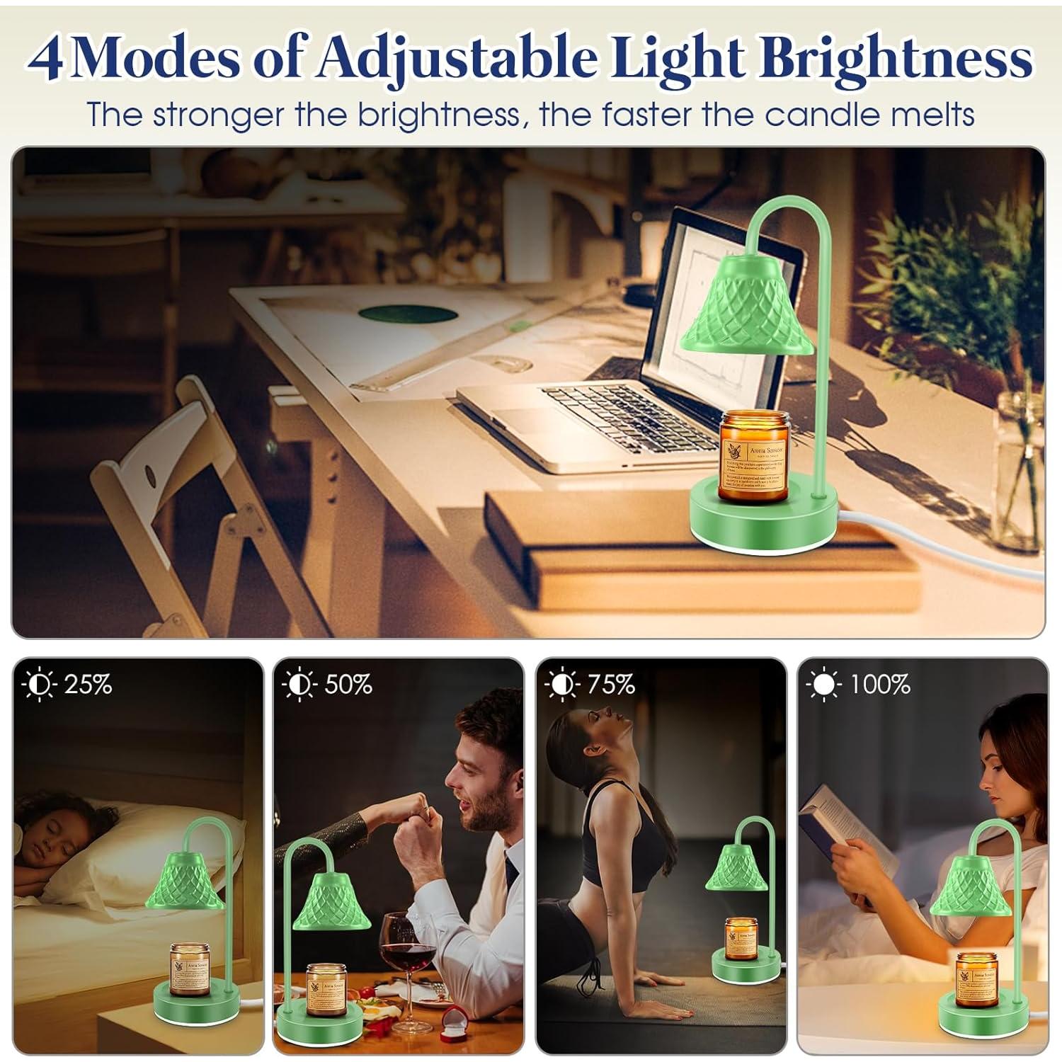 Lámpara Calentadora de Velas Banbanda Verde con Temporizador