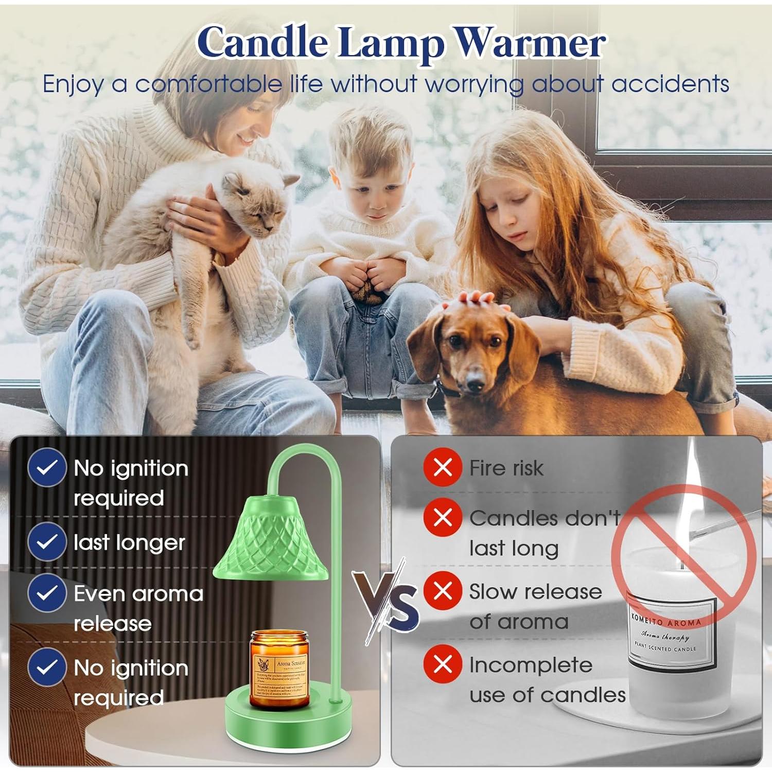 Lámpara Calentadora de Velas Banbanda Verde con Temporizador