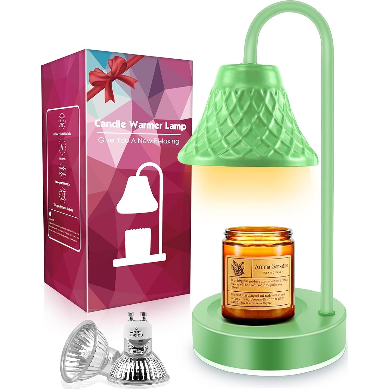 Lámpara Calentadora de Velas Banbanda Verde con Temporizador