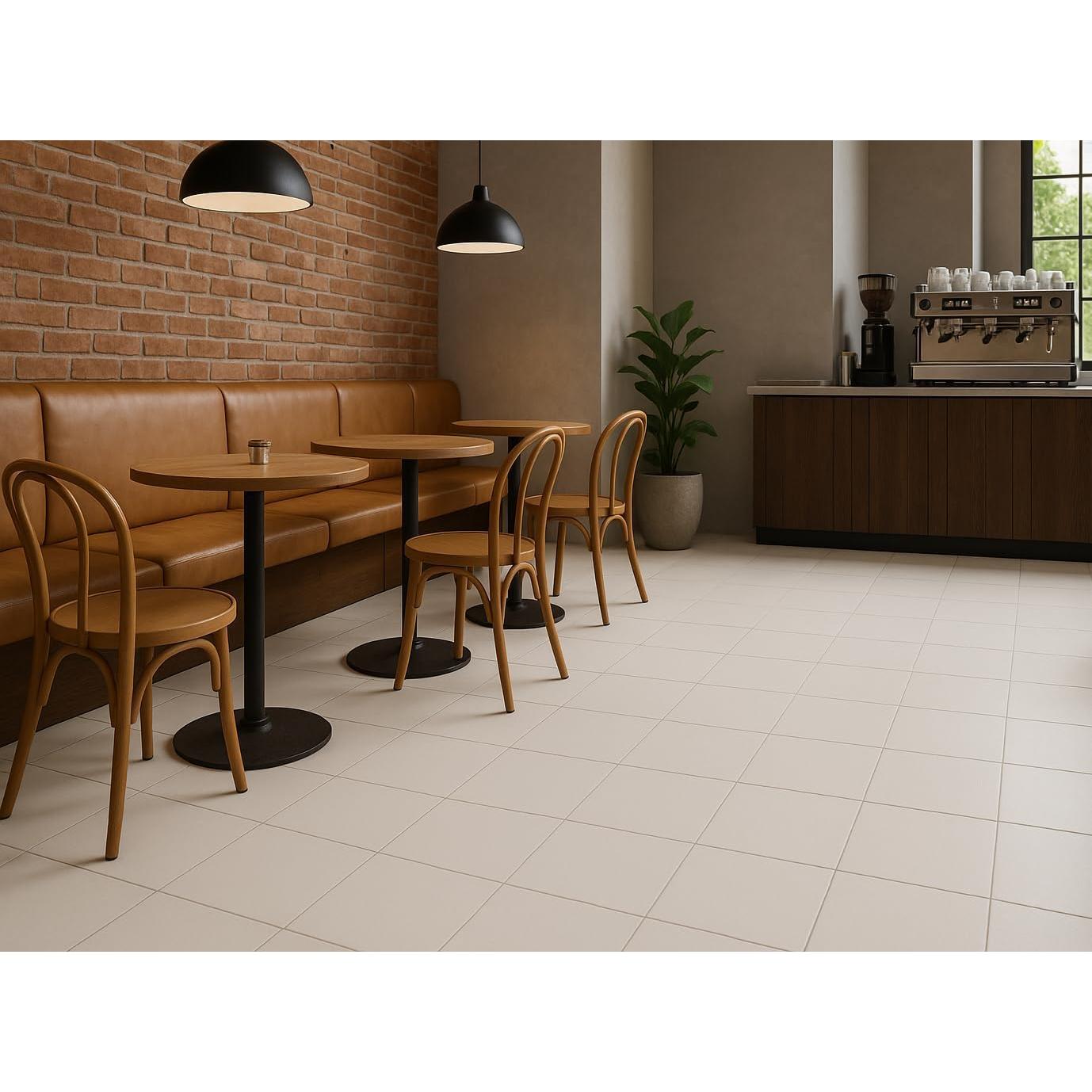 Azulejo de Porcelana Tenedos 8x8 Blanco Mate Caja 15 Pzas