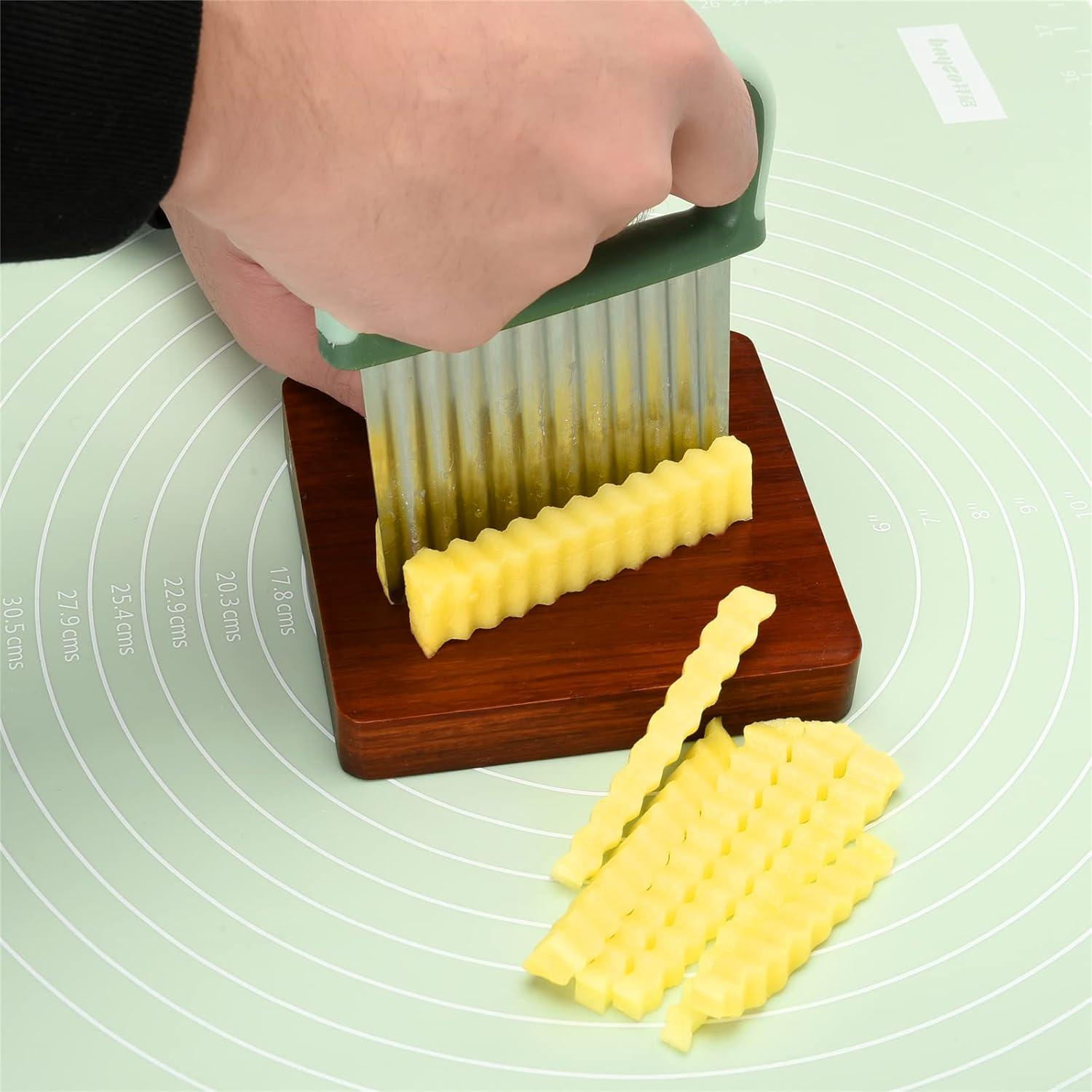 Cortador de Verduras COLGRE Ondas Acero Inoxidable 2 Piezas Verde