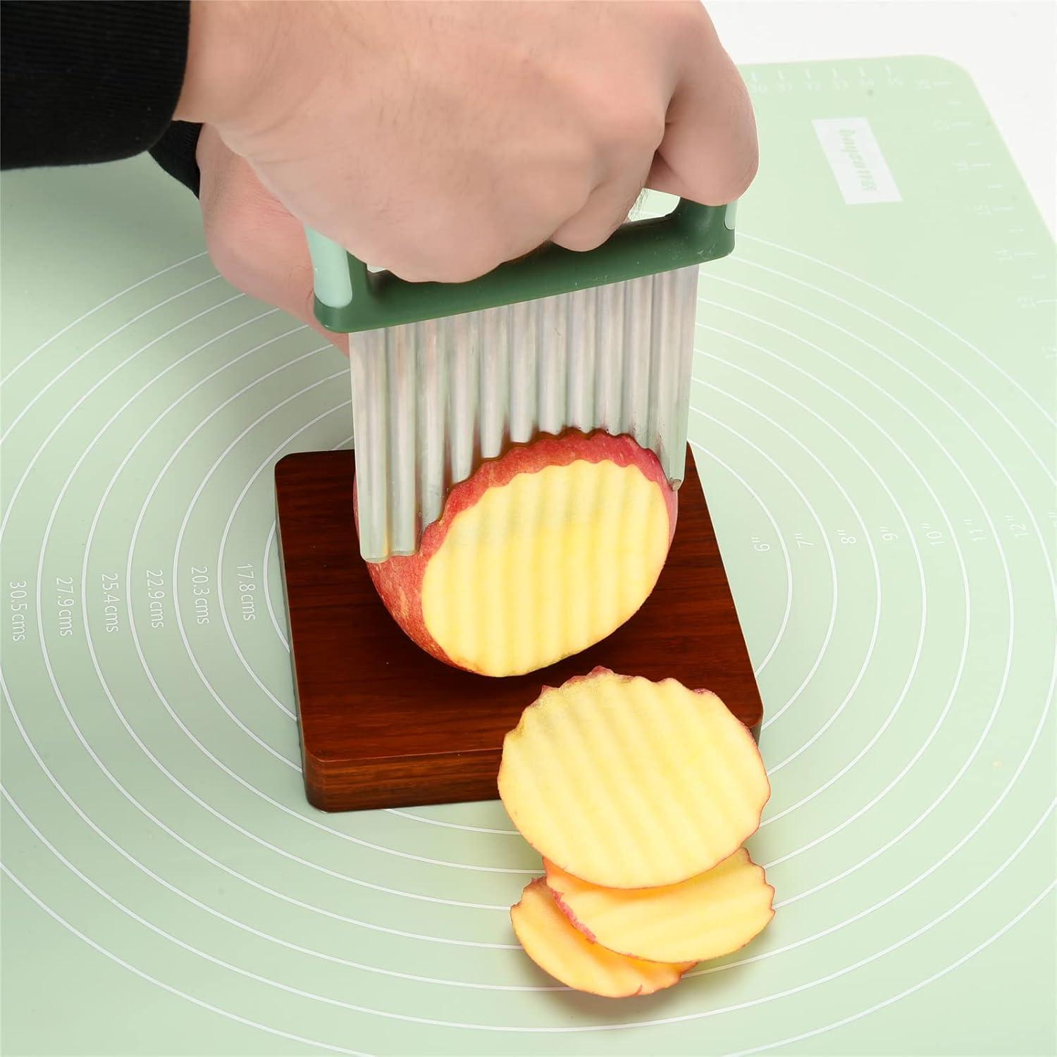 Cortador de Verduras COLGRE Ondas Acero Inoxidable 2 Piezas Verde