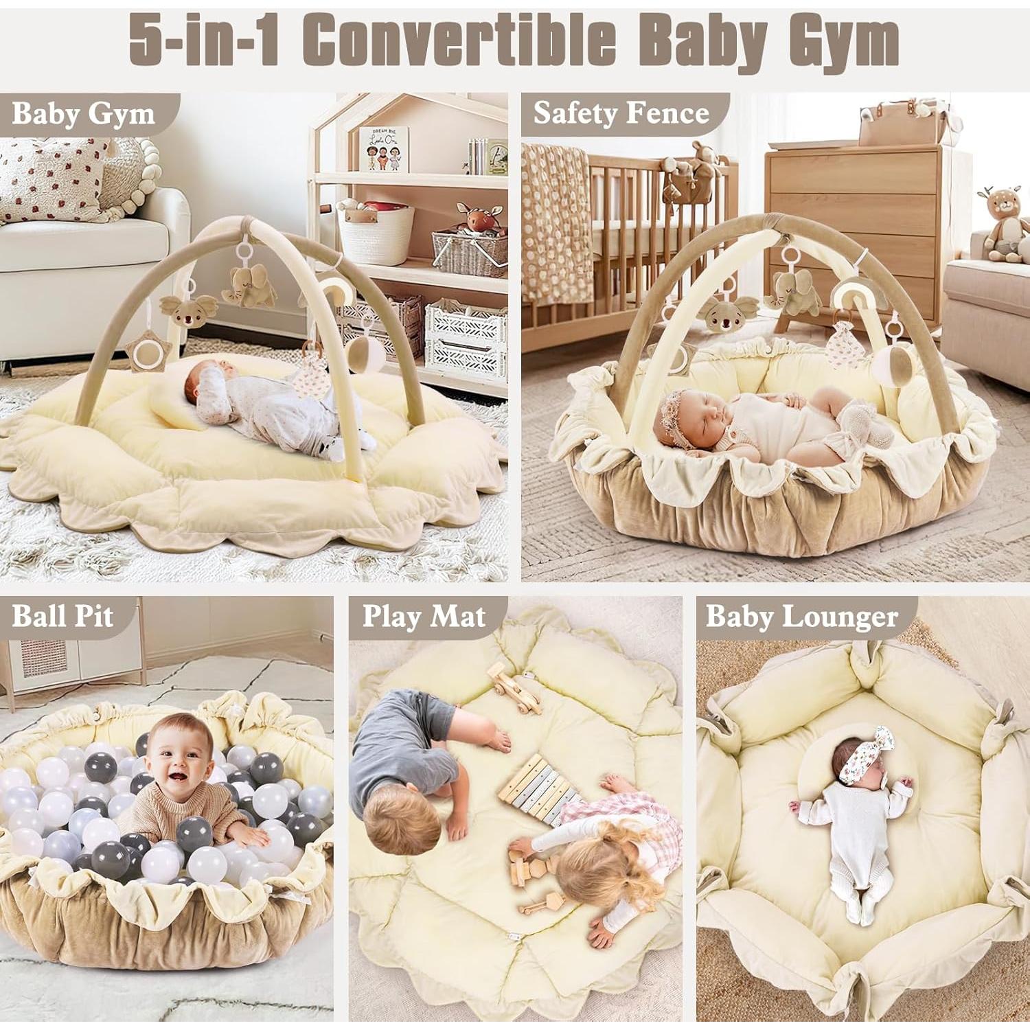 Gimnasio de Juego 5 en 1 Foryoomi Crema para Bebés