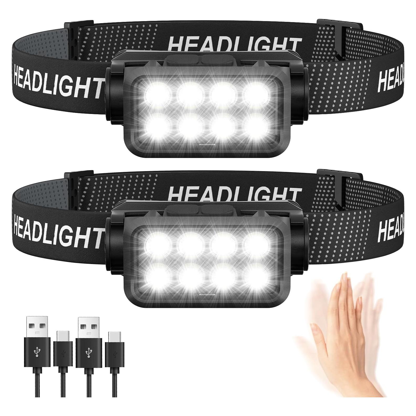 Linterna Frontal Sogdeco 2500 Lúmenes Recargable 2-Pack