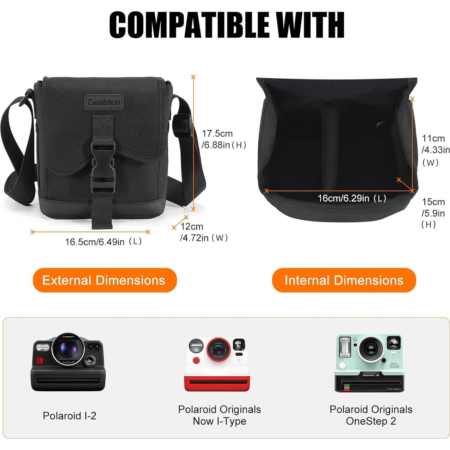 Bolsa de cámara bandolera Cwatcun Small Polaroid 16.5x12.5cm