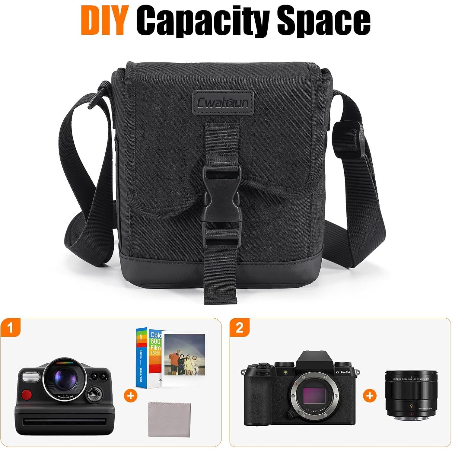 Bolsa de cámara bandolera Cwatcun Small Polaroid 16.5x12.5cm