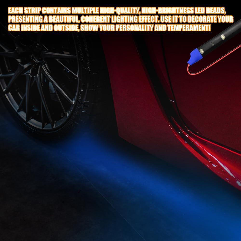 Tira de Luz LED HEVLE 30cm Azul Hielo 6PCS a Prueba de Agua