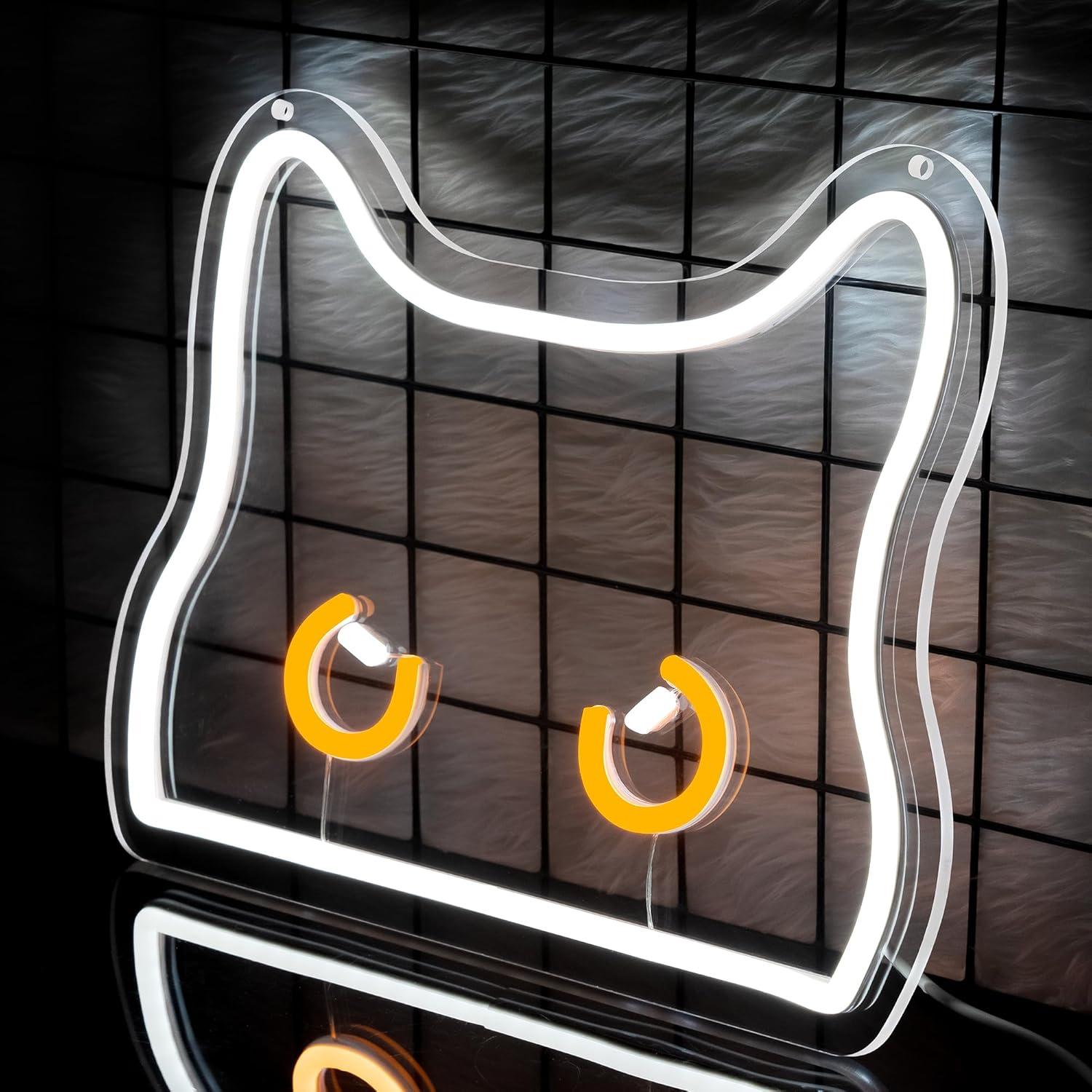 Cartel de Neón Gato Lcneond LED 30x24.3 cm Decoración