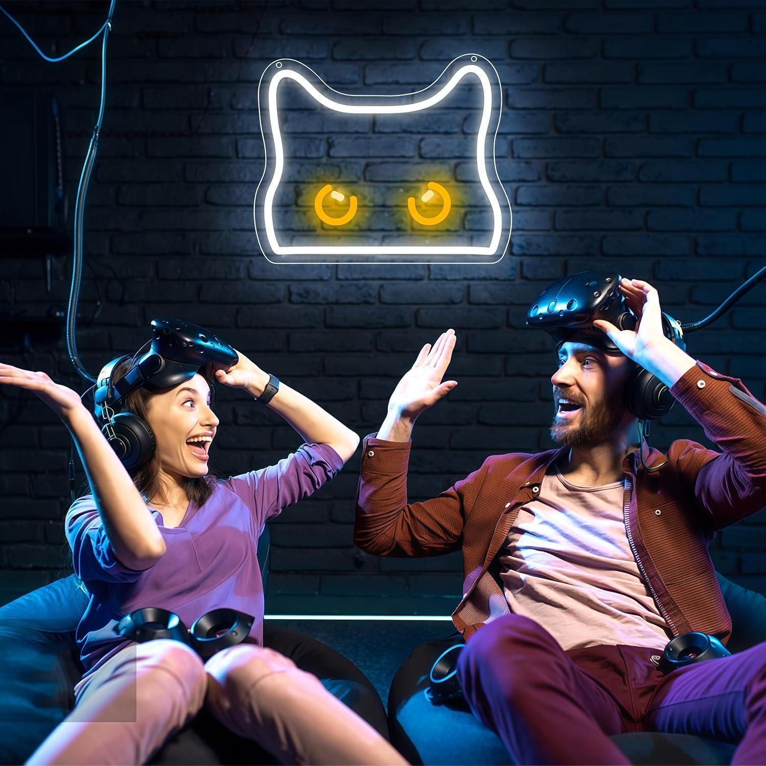 Cartel de Neón Gato Lcneond LED 30x24.3 cm Decoración