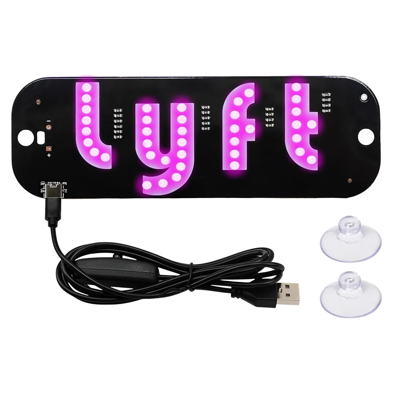 Cartel LED para Parabrisas BWBWND, Luz Rosa 19.5x6 cm