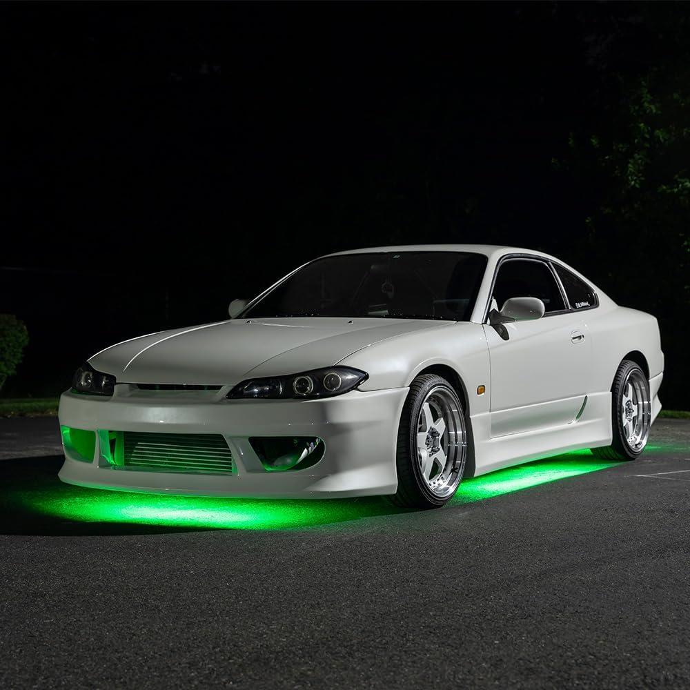 Kit de Iluminación LEDGlow 4pc Verde Slimline para Bajo Carro