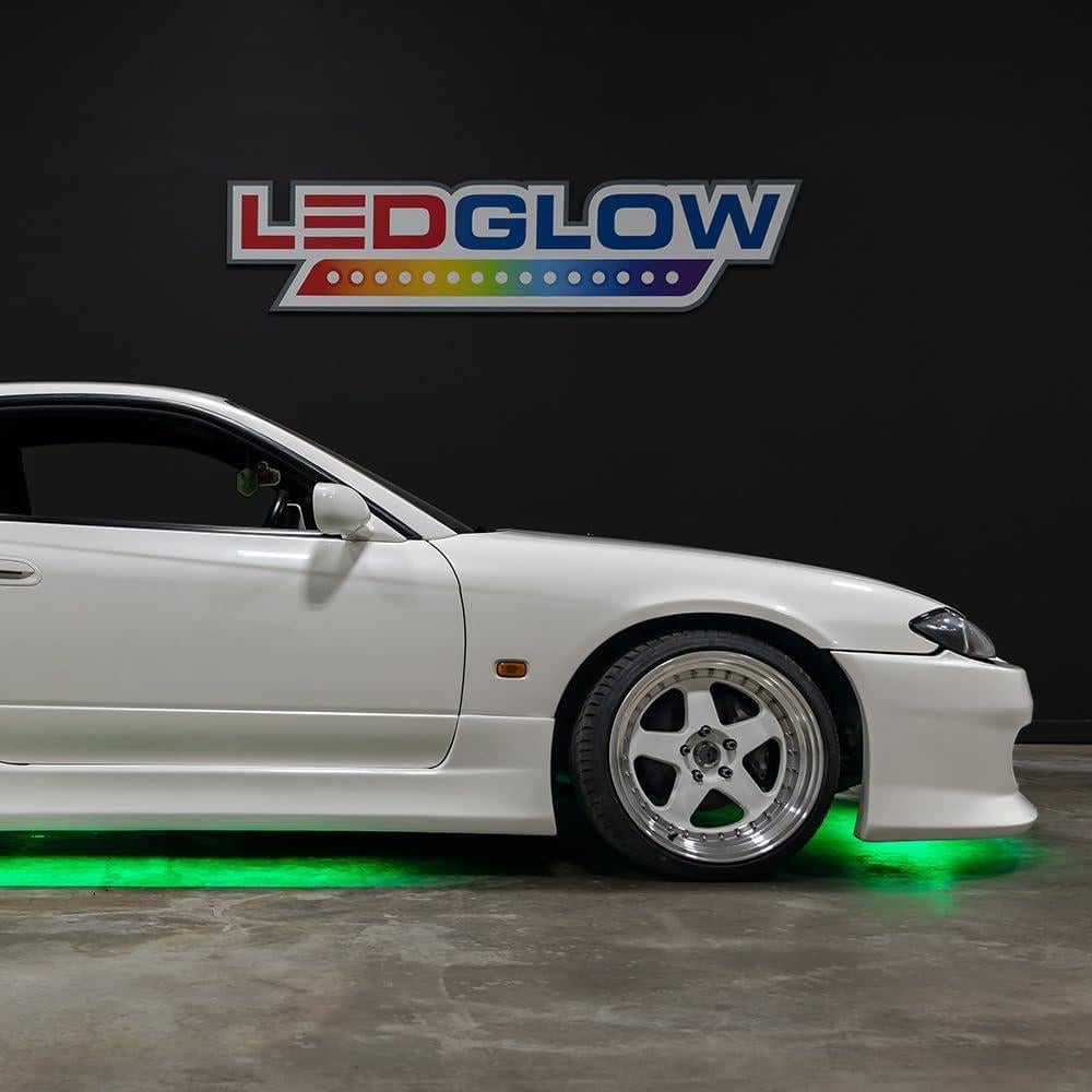 Kit de Iluminación LEDGlow 4pc Verde Slimline para Bajo Carro