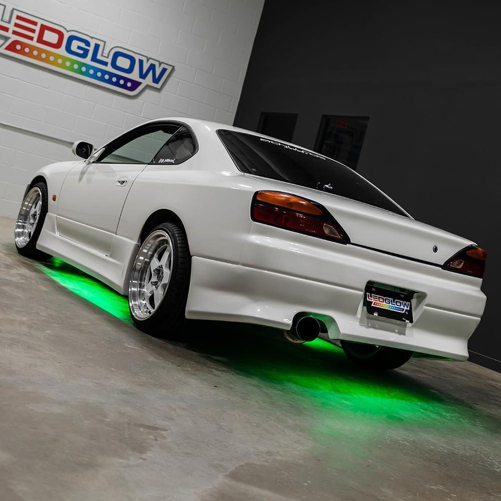 Kit de Iluminación LEDGlow 4pc Verde Slimline para Bajo Carro