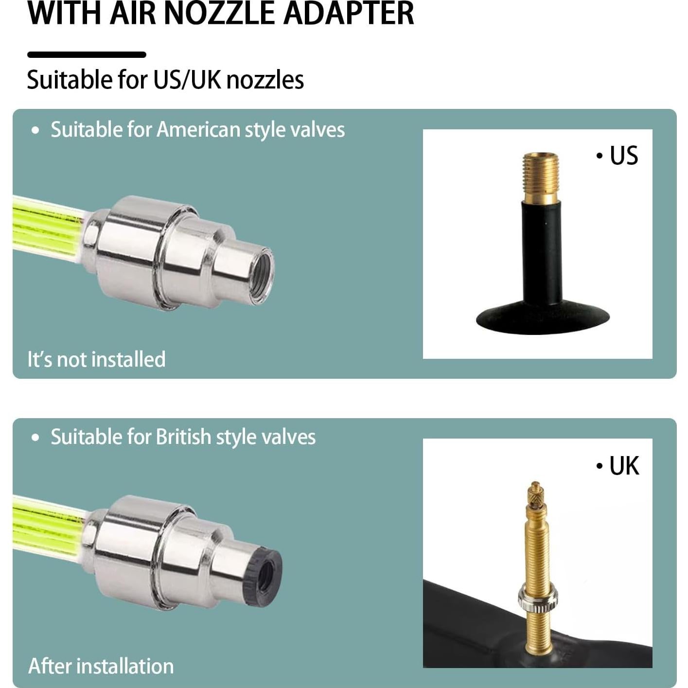 6 Luces LED para Ruedas Dickno - Tapa de Válvula Amarillo