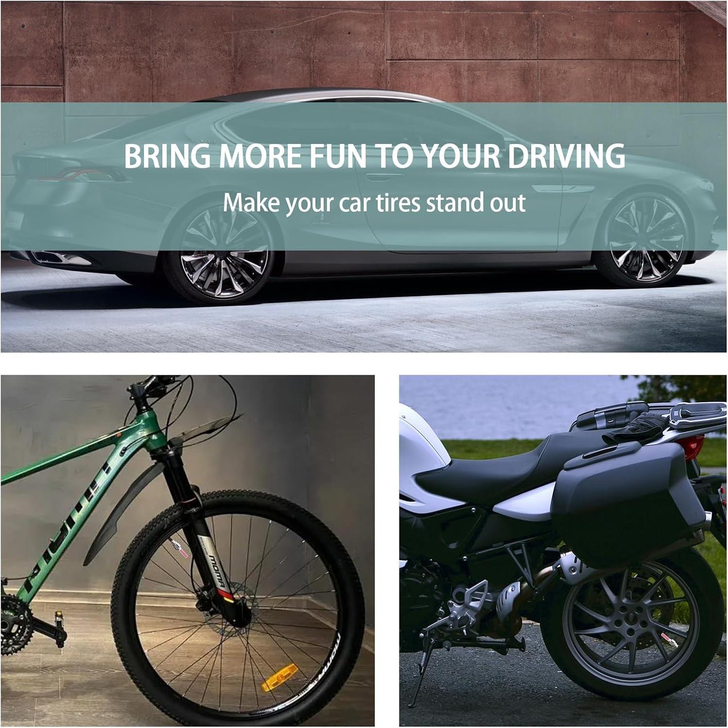 6 Luces LED para Ruedas Dickno - Tapa de Válvula Amarillo