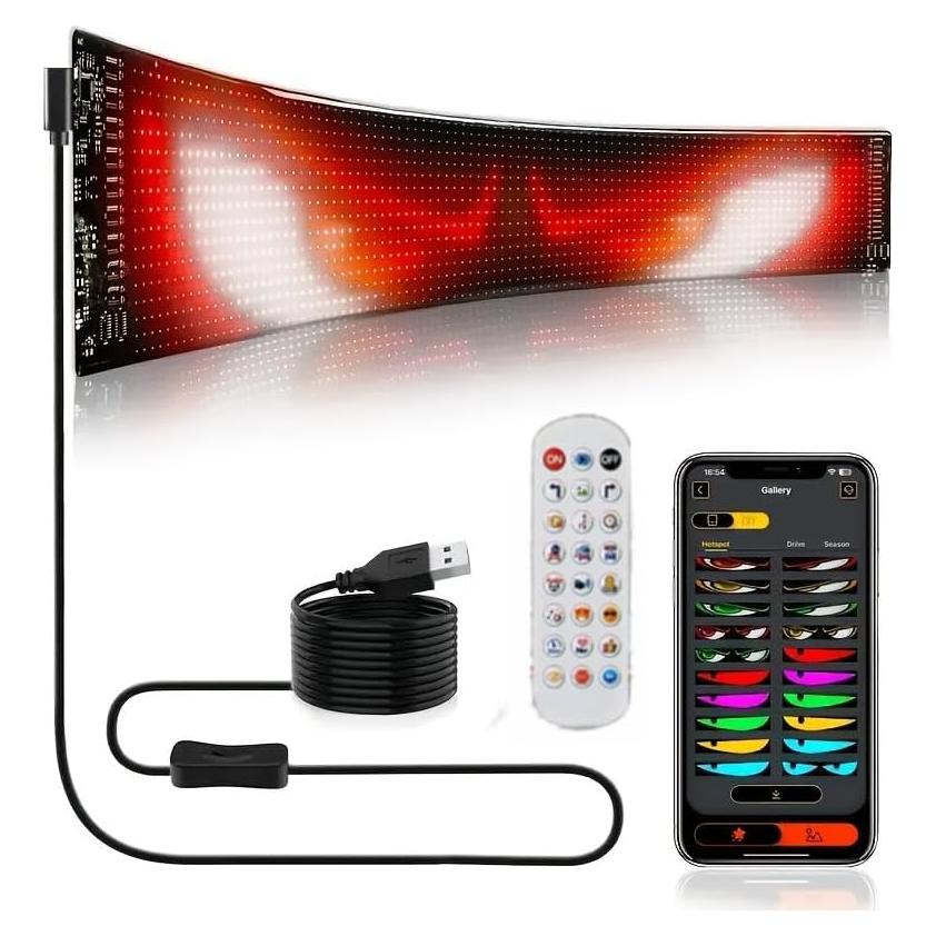 Ojos LED Programables digvifext Panel Flexible 17.2x7.1cm